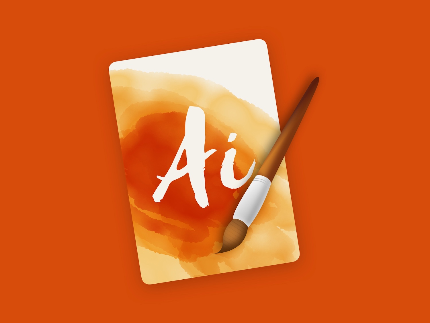 Adobe Illustrator Icon: A Painting on an artboard with a Paintbrush kept on top it.