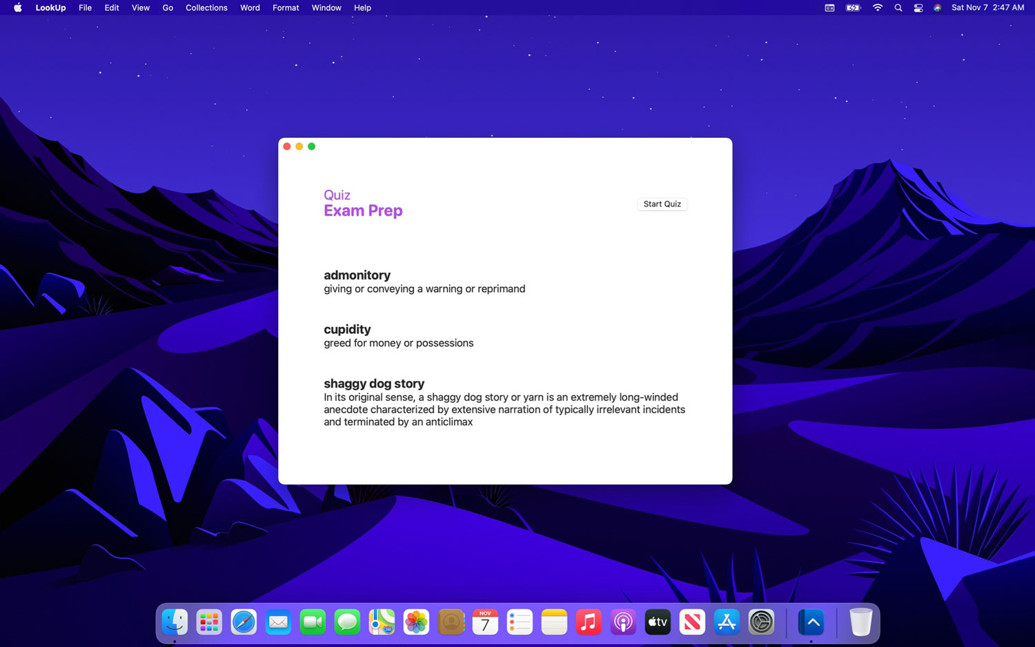 Quizzes on macOS