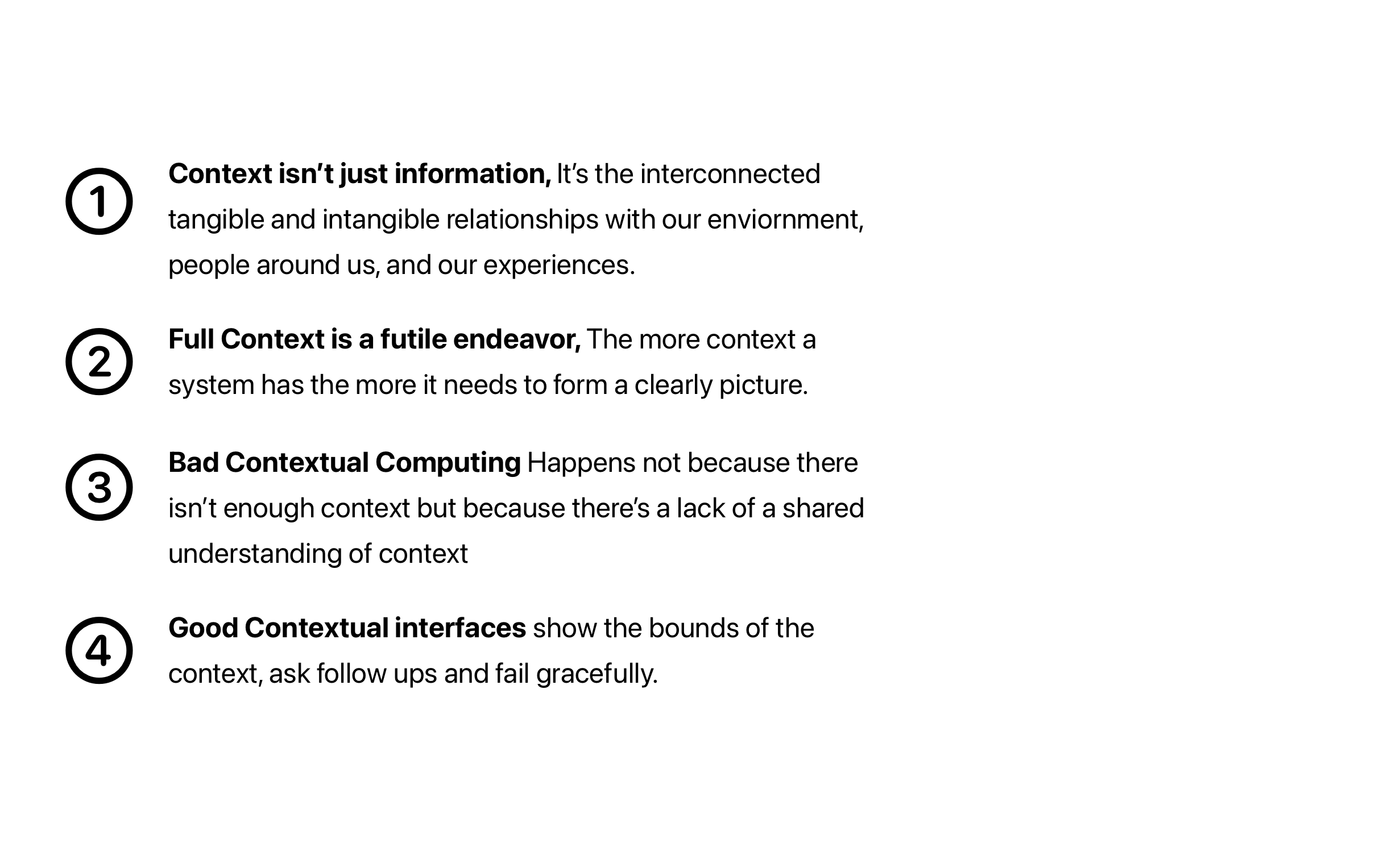 Summary of Key Context Points