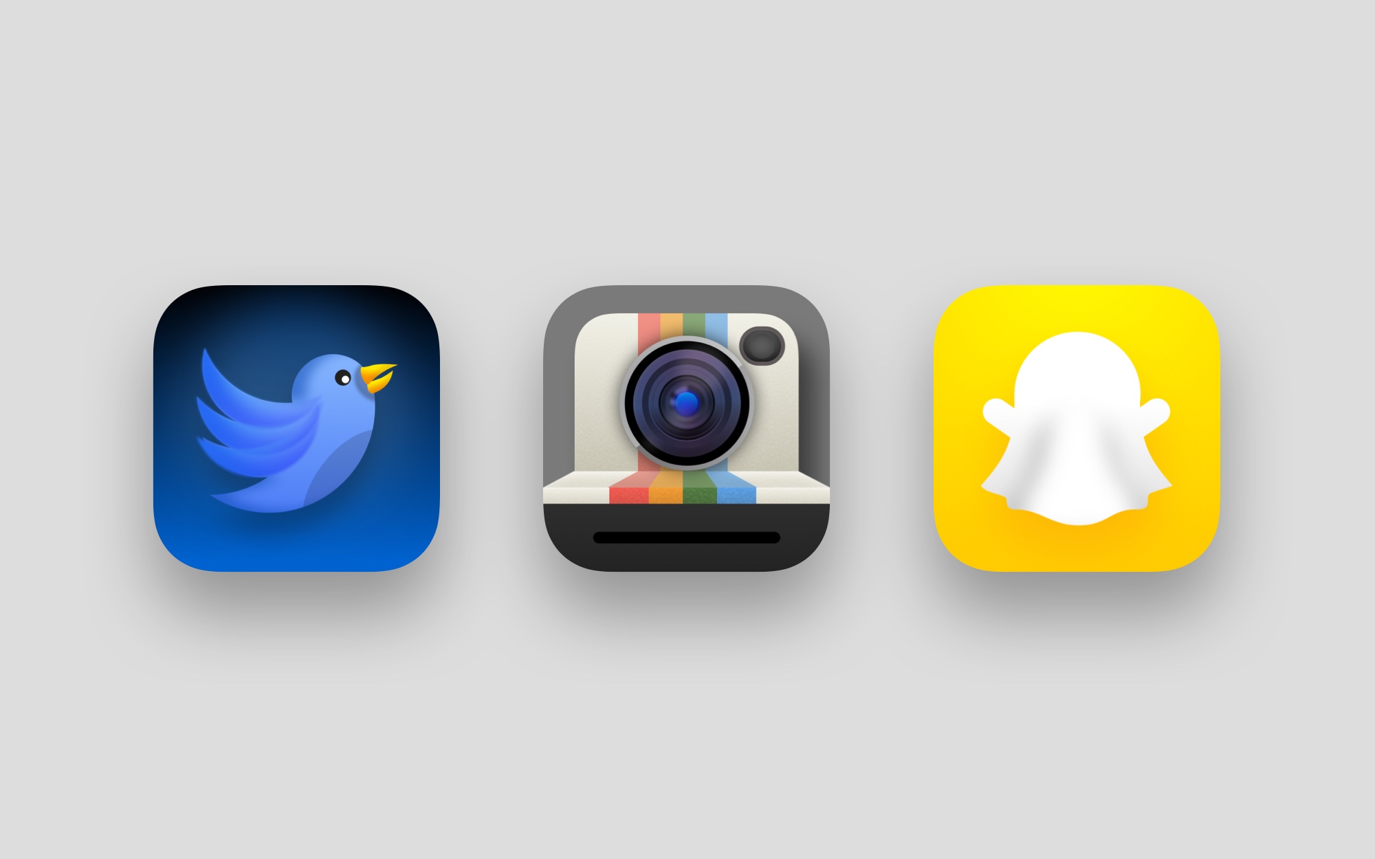 The social media icons in the textured themes.